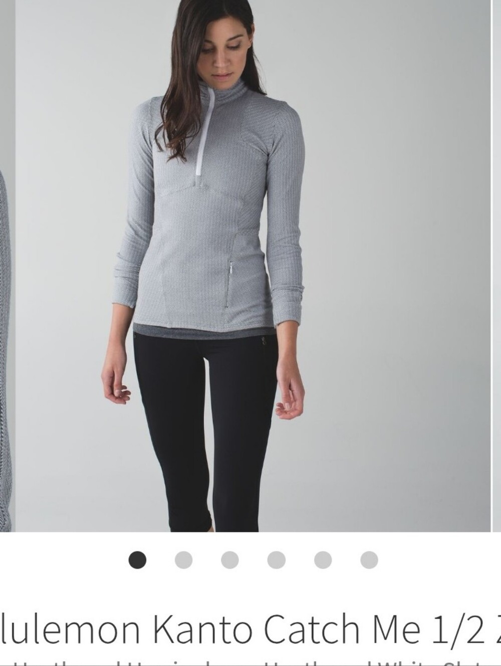 Lululemon Kanto Catch Me 1/2 Zip - Heathered White Slate